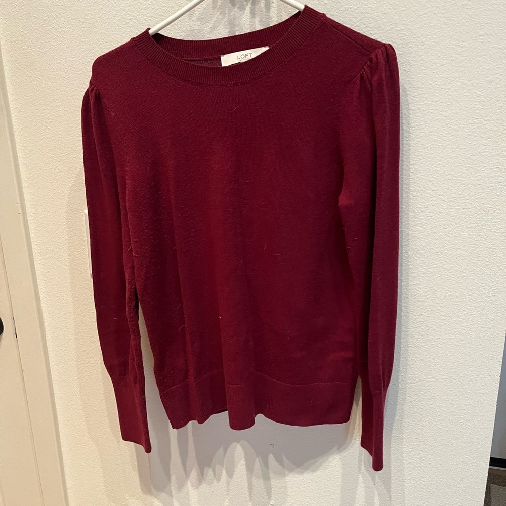 2 (two) LOFT Sweaters Burgundy and Teal